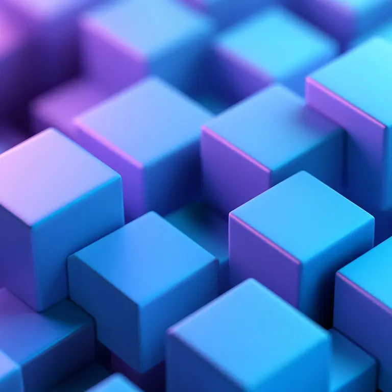 purple and blue cubes