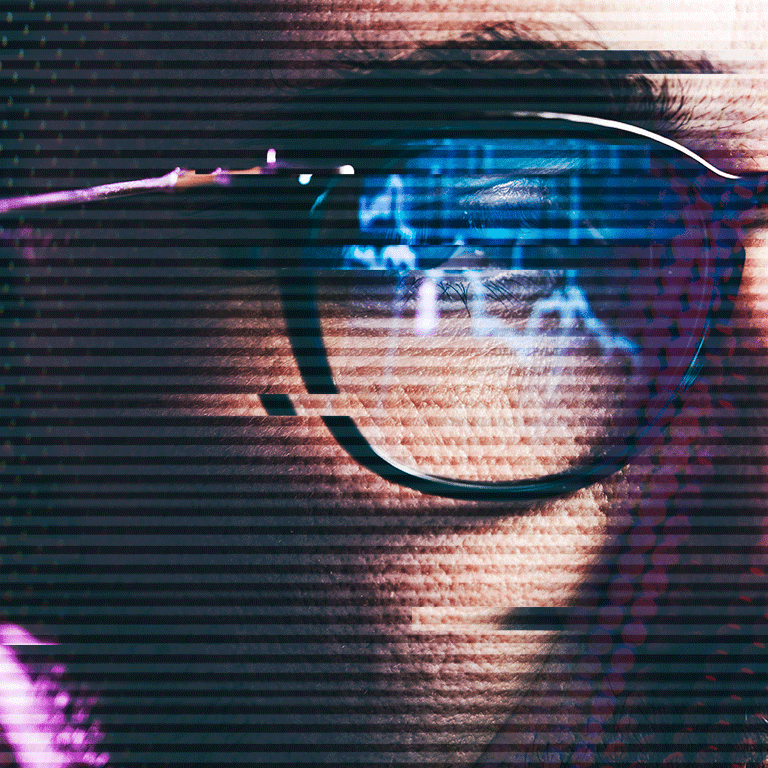 man with glasses on