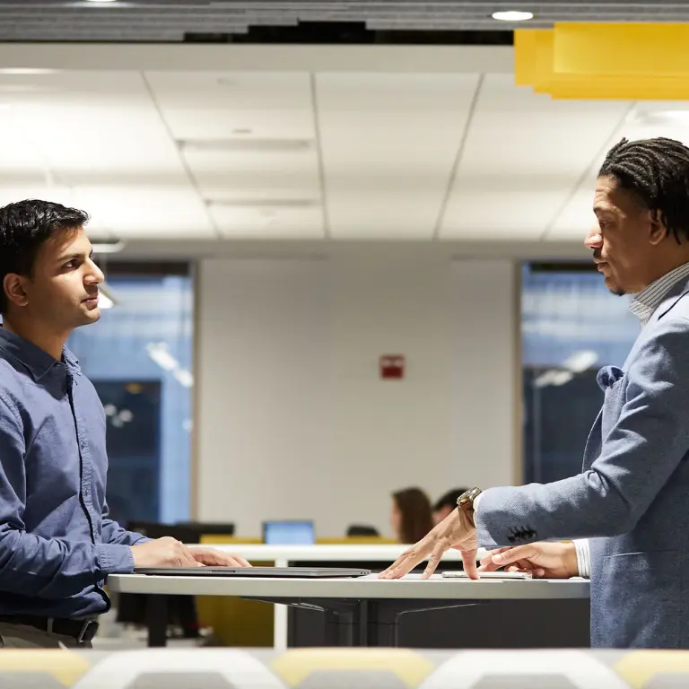 men having a conversation