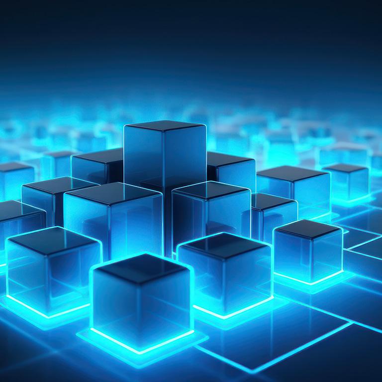 abstact image of blue cubes