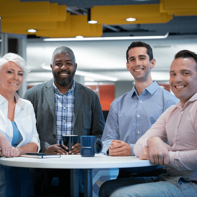 Co-workers at table