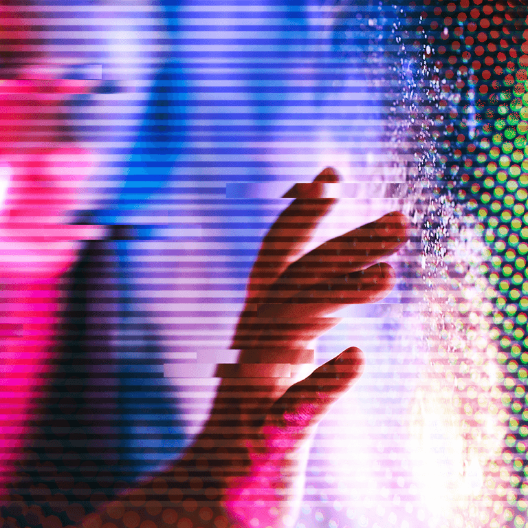 hand touching screen