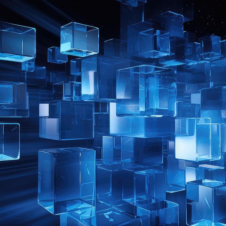 abstract image of blue cubes