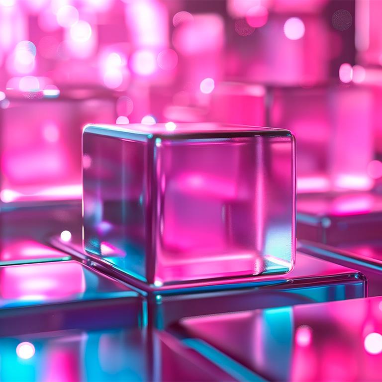 abstract pink cubes