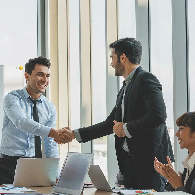 two men shaking hands