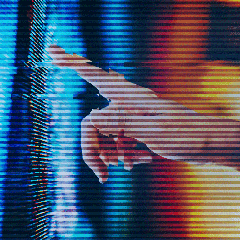 finger touching a screen