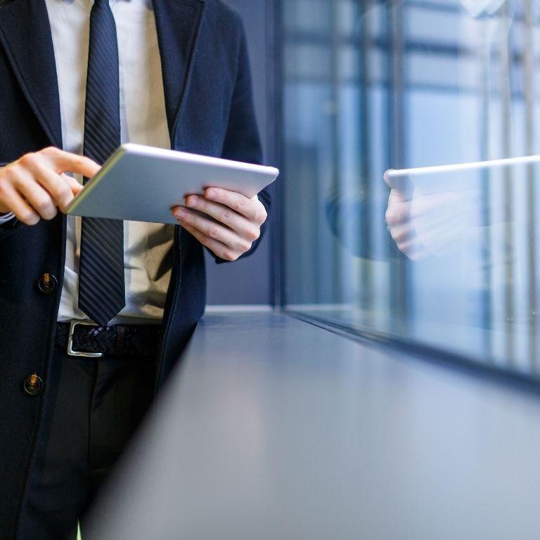 person using a tablet