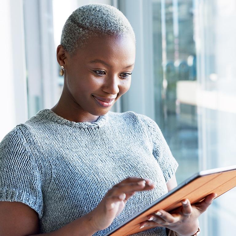 person using a tablet