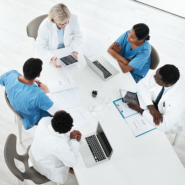 group of doctors in a meeting