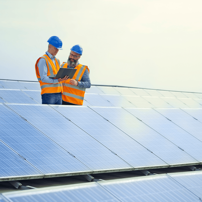 men working with solar panels