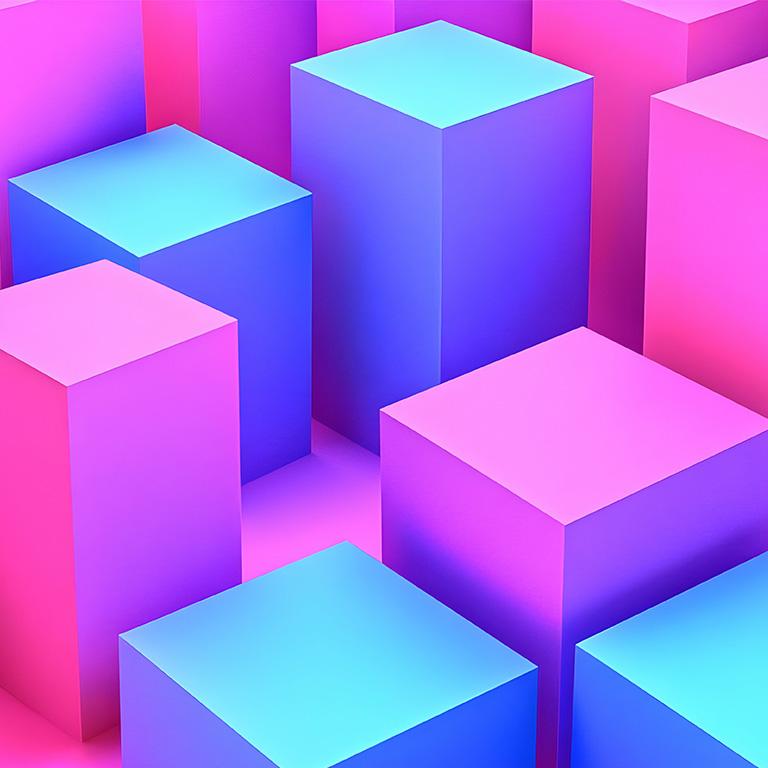 futuristic 3D shapes