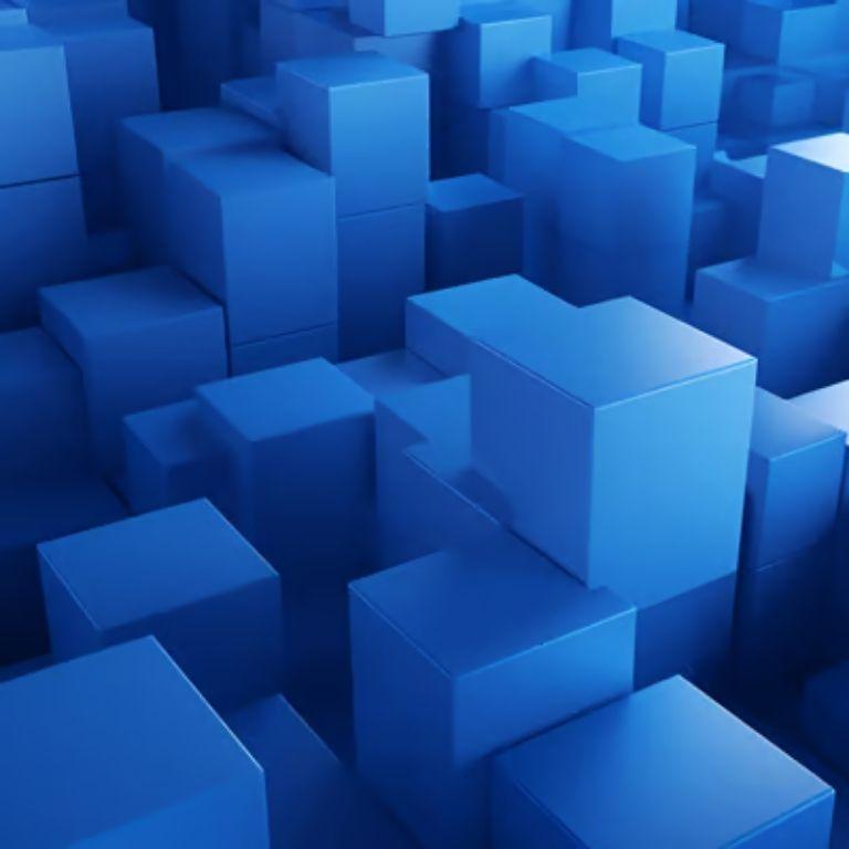 futuristic blue cubes