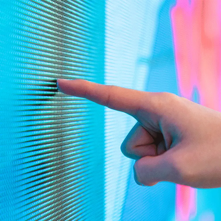 finger touching a screen