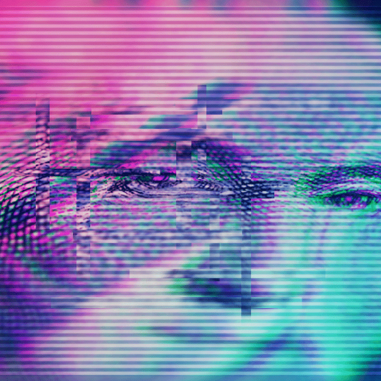 abstract image of face on money
