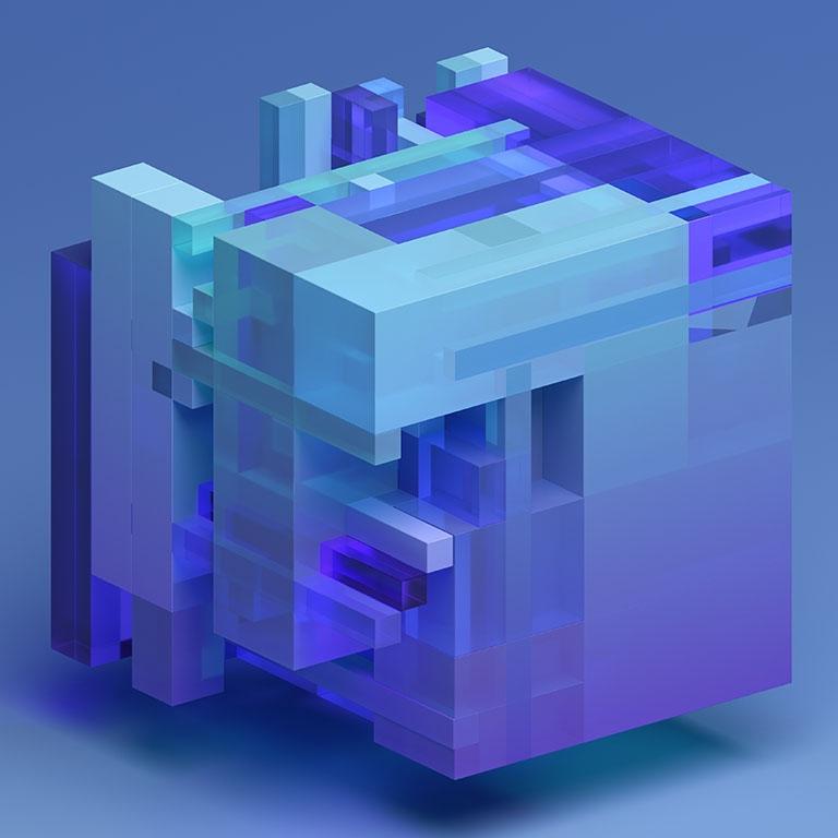 abstract blue geometric shape