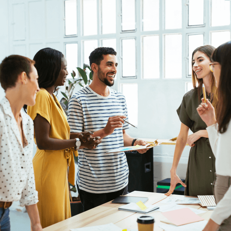 group engaged in conversation