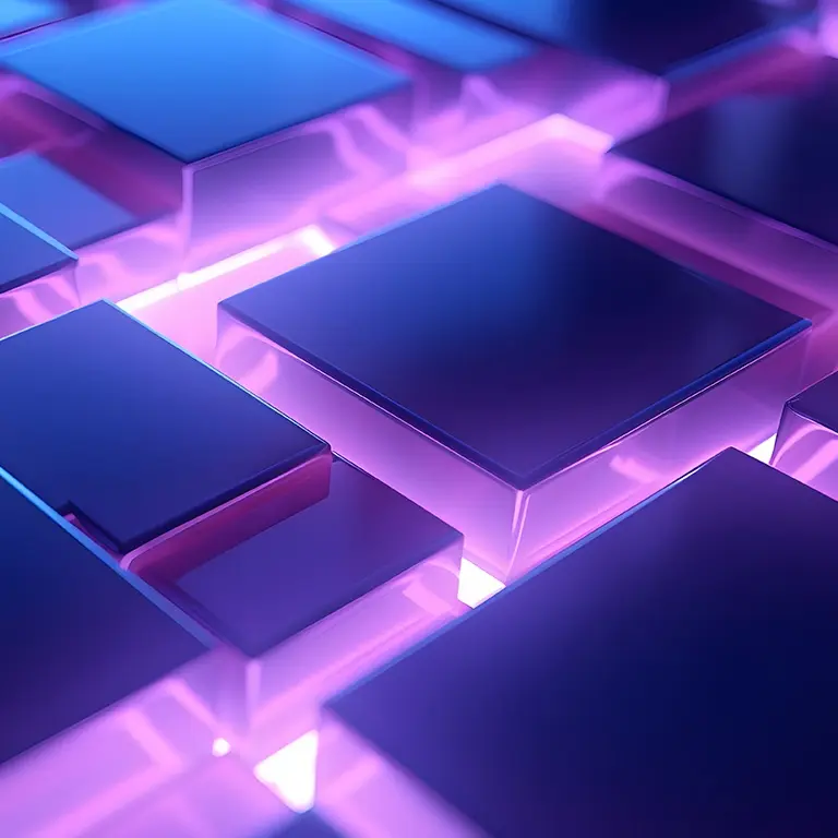 abstract purple cubes with light between them