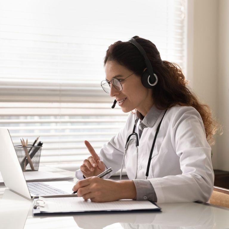doctor using a laptop